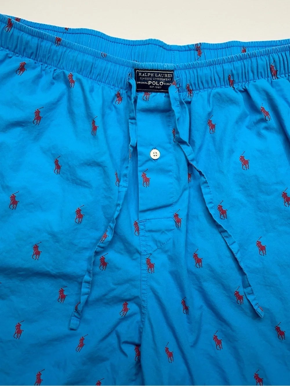 Polo Ralph Lauren Sleepwear Pants Mens Size Medium Blue All-over Print